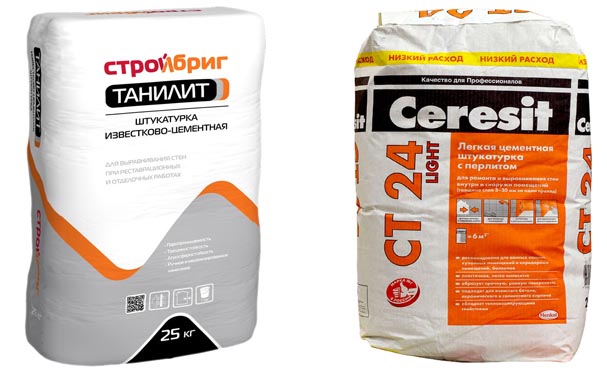 Штукатурки Ceresit и Стройбриг