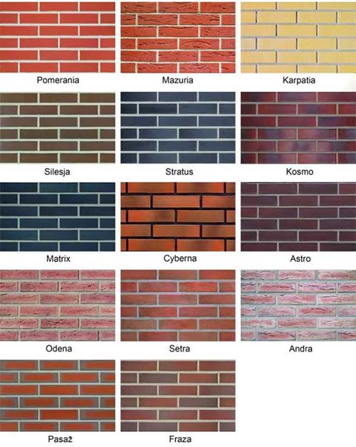 Расцветки кирпича